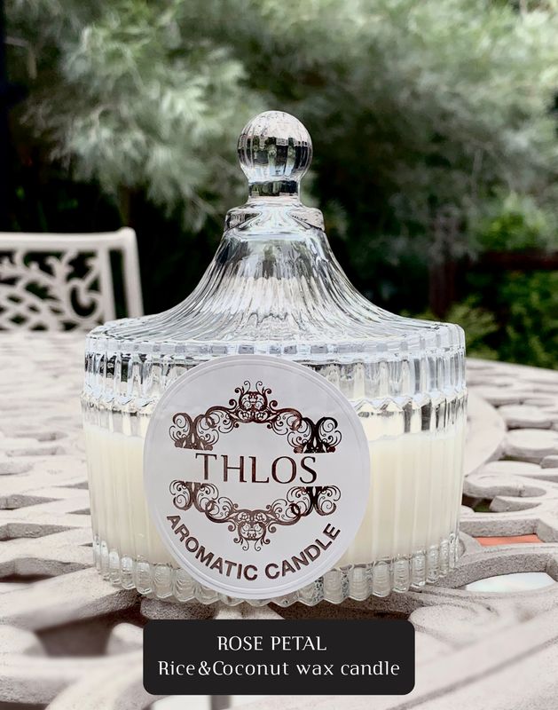 Rose Petal Rice and Coconut Wax Candle in Jar Rose Petal Rice and Coconut Wax Candle in Jar