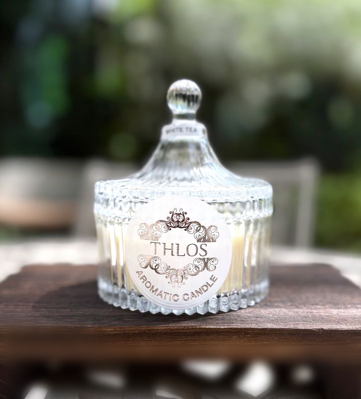 White Tea Rice and Coconut Wax Candle In Jar White Tea Rice and Coconut Wax Candle In Jar