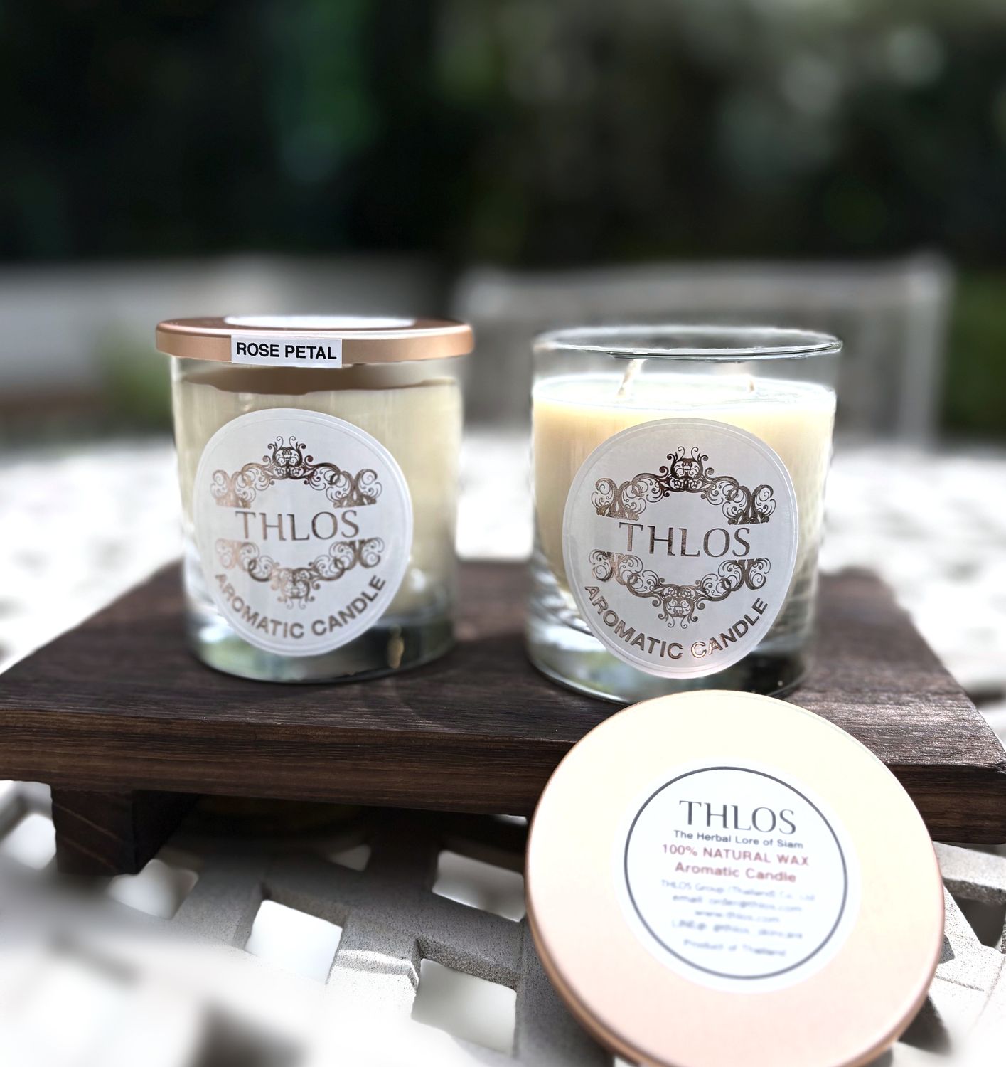 Rose Petal Rice and Coconut Wax Candle In Glass