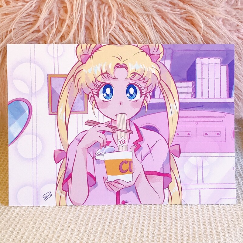 Usagi Cup Noodles A4 Art Print