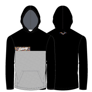 Sunny Lacrosse Lightweight Hoodie: Black/Heather Grey