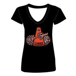 Jr. Tigers Cheer Women's V-Neck - Black
