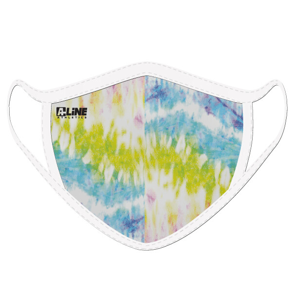 Tie Dye Face Mask- Lime/Light Blue