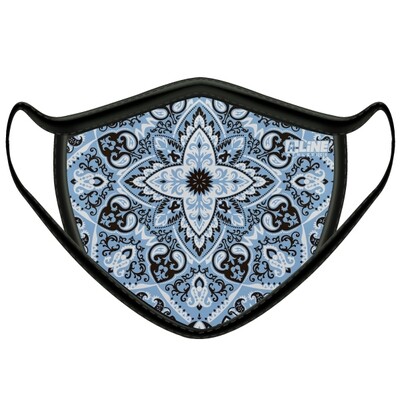 Bandanna Print Face Mask- Light Blue/Black Bandanna Print Face Mask- Light Blue/Black