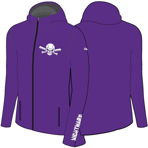 Nightmare Zip Up Performance Hoodie: Purple