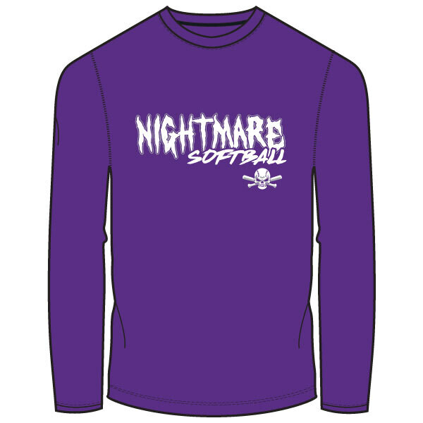 Nightmare Long Sleeve Performance Shirt: Purple