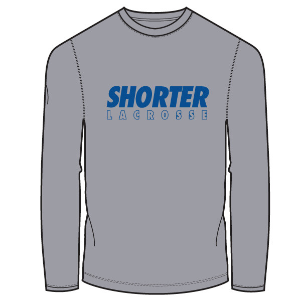 Shorter Men&#39;s Lacrosse Long Sleeve T-Shirt- Heather Grey