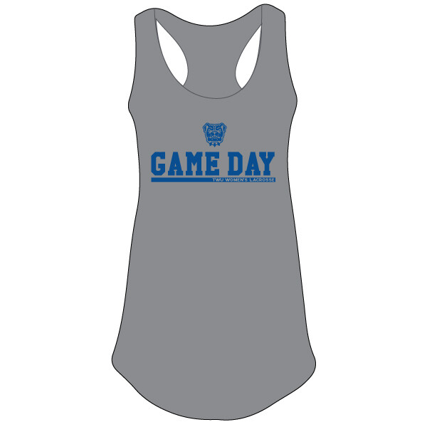 TWU WLax Game Day Women's Racerback- Heather Grey