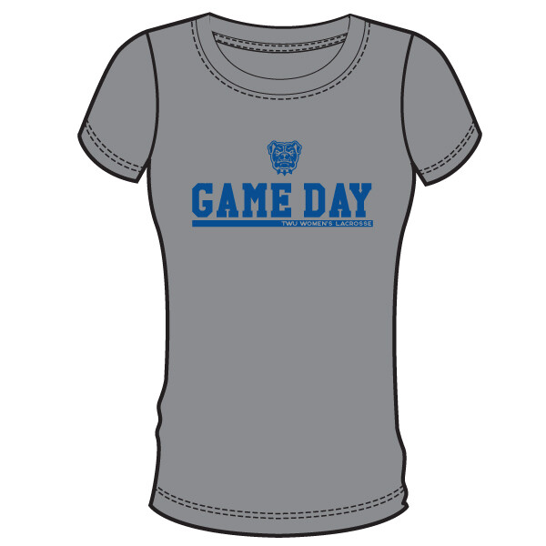 TWU WLax Game Day Women&#39;s T-Shirt- Heather Grey
