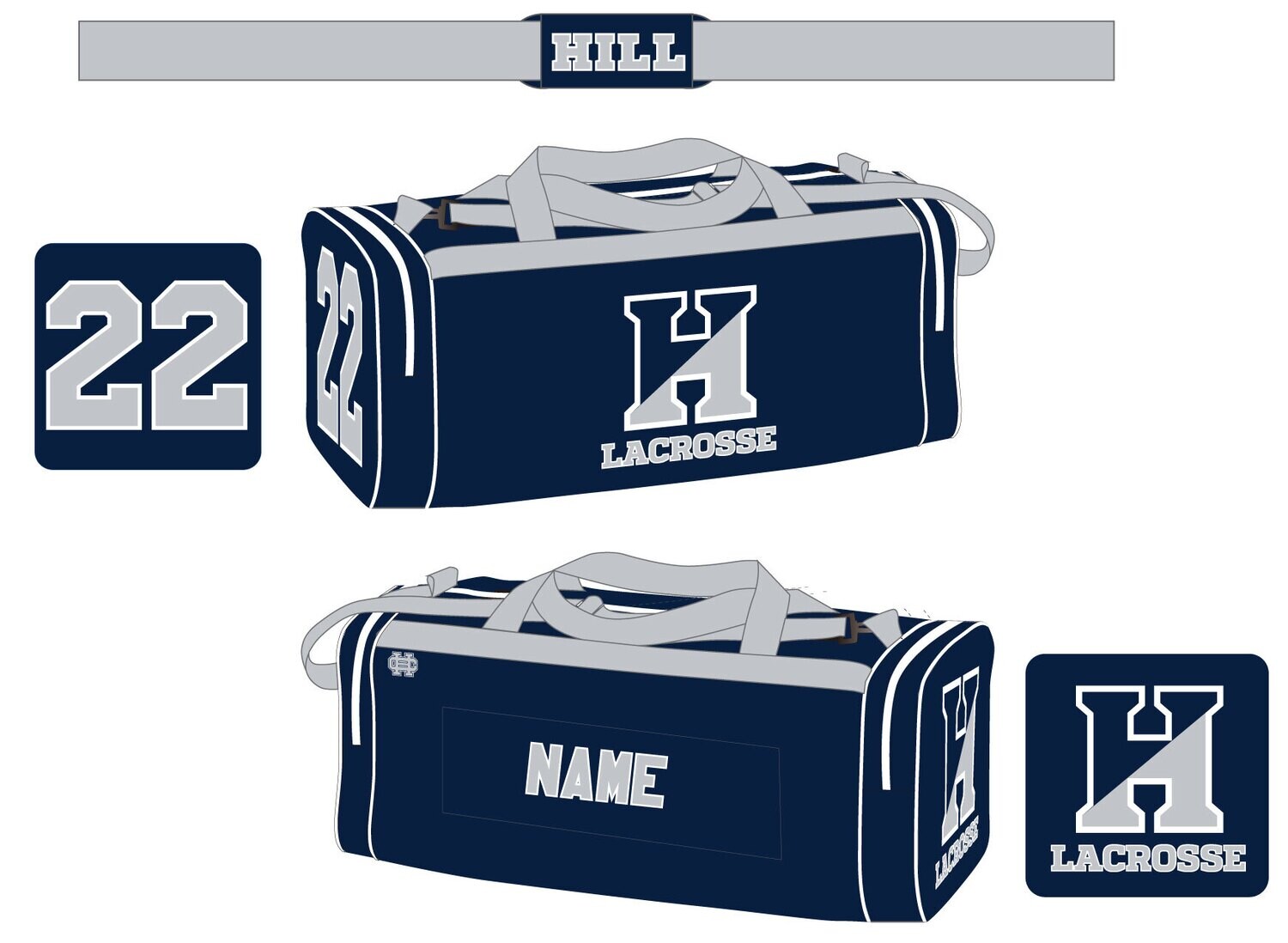 Hill School Lacrosse Sublimated Equipment Bag