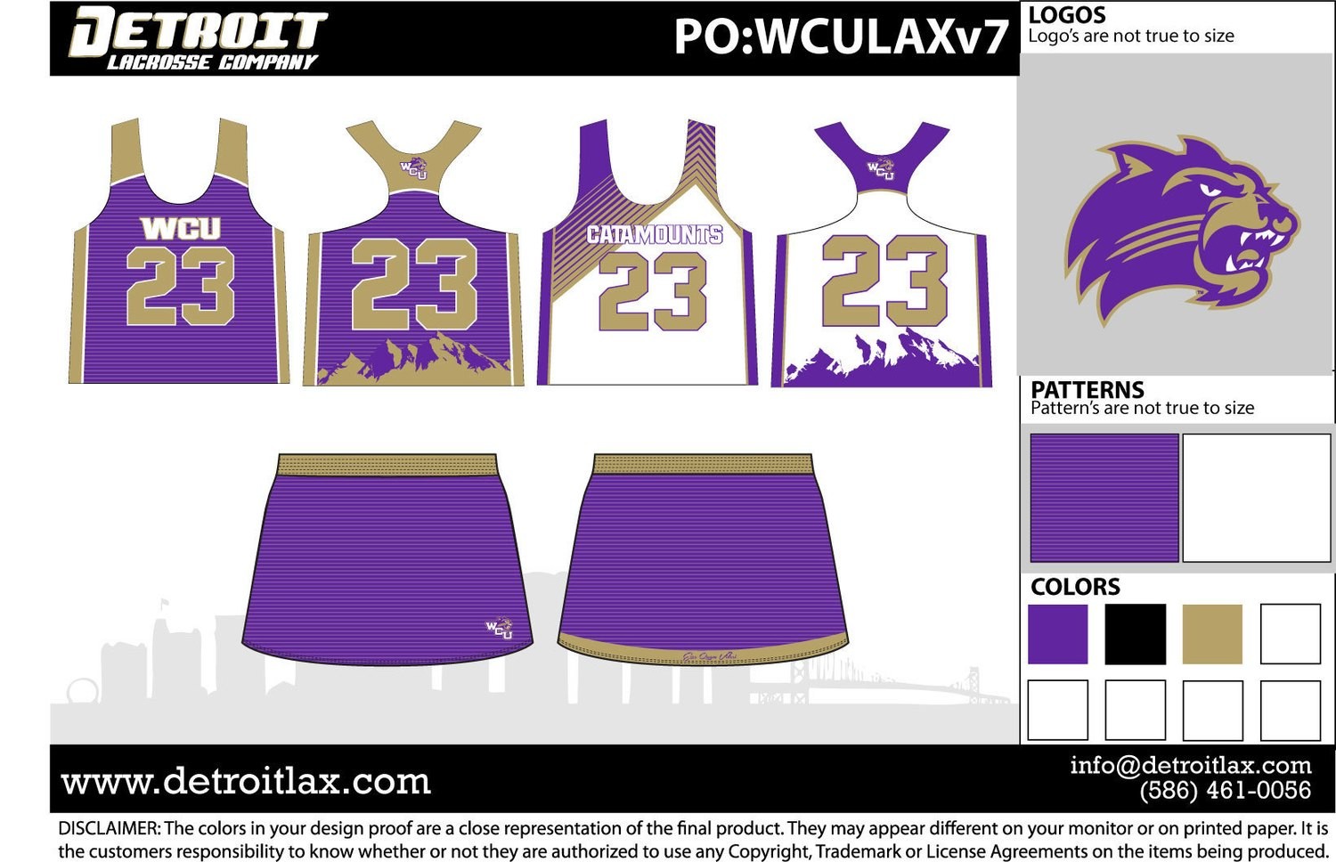 WCU Womens Lacrosse Uniforms