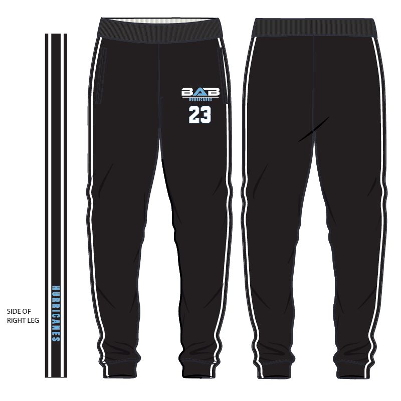 BAB Hurricanes Warm Up Pants- Black