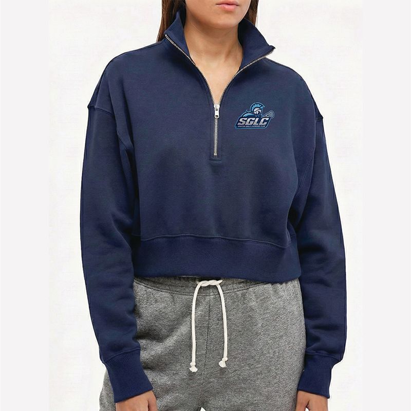 SGLC Girls/Women's Cropped 1/4 Zip- Navy