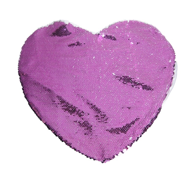 Customized Photo Heart Reversible Sequins Pillow