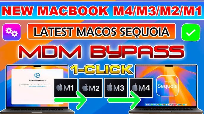 FRPFILE MACBOOK MDM BYPASS - T2, M1, M2, M3,M4 VENTURA, SONOMA,SEQUOIA TODOS SUPORTADO