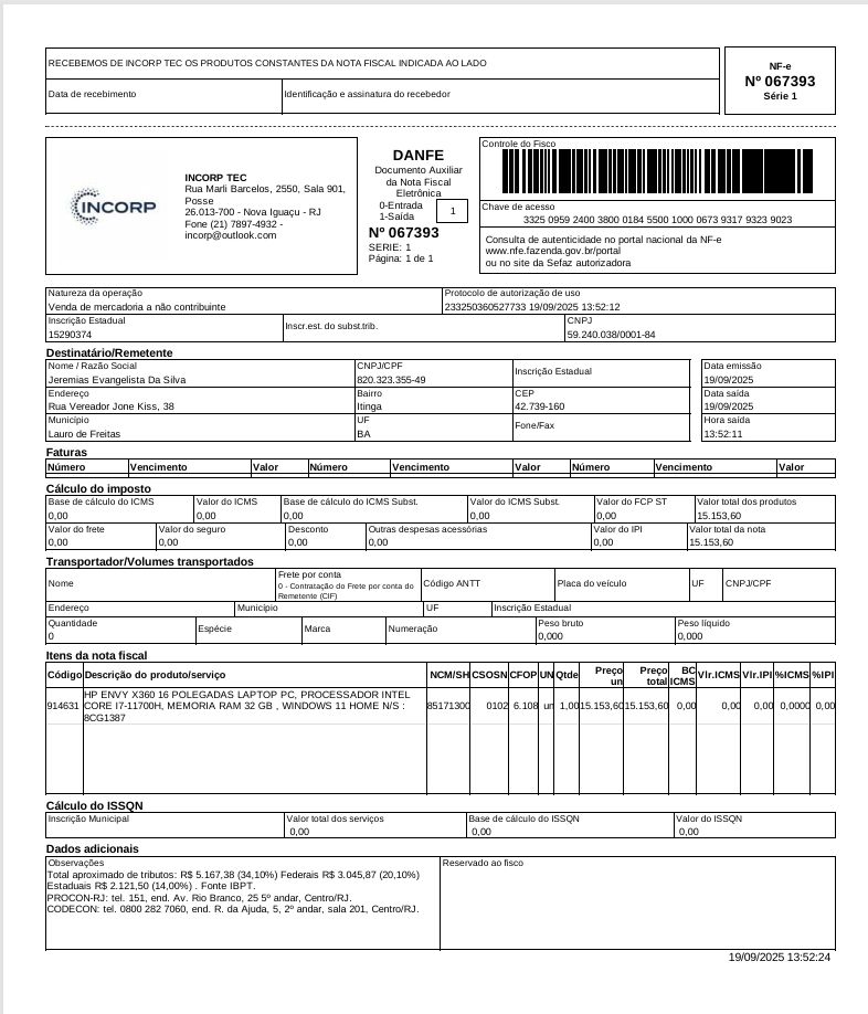 NOTA FISCAL TOP VENDAS