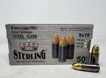 Sterling 9mm 115 gr FMJ (500 rounds)