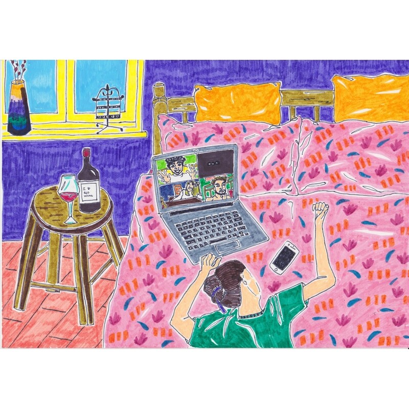 Print Illustration &quot;Saturday Night&quot;