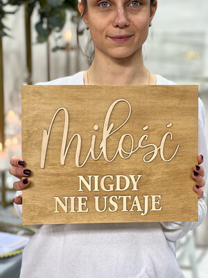 Drewniane Tabliczki Z Hymnem o Miłości 
Komplet - 16 Tabliczek - wypożyczenie