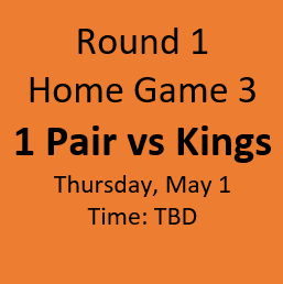 Round 1 Home Game 3 Sec 234, Row 4, Seats 13-14