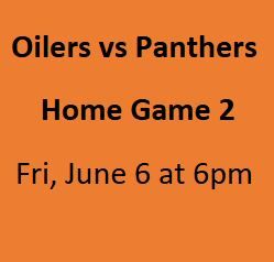Stanley Cup Final Home Game 2 Oilers vs Panthers Sec 223, Row 4, Seats 7-8