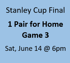 Stanley Cup Final Home Game 3 Oilers vs Panthers Sec 222, Row 3, Seats 7-8