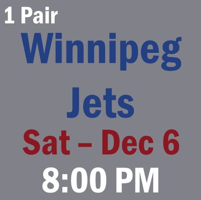 G12 December 6 vs Winnipeg Jets Sec 234, Row 4, Seats 15-16 G12 December 6 vs Winnipeg Jets Sec 234, Row 4, Seats 15-16