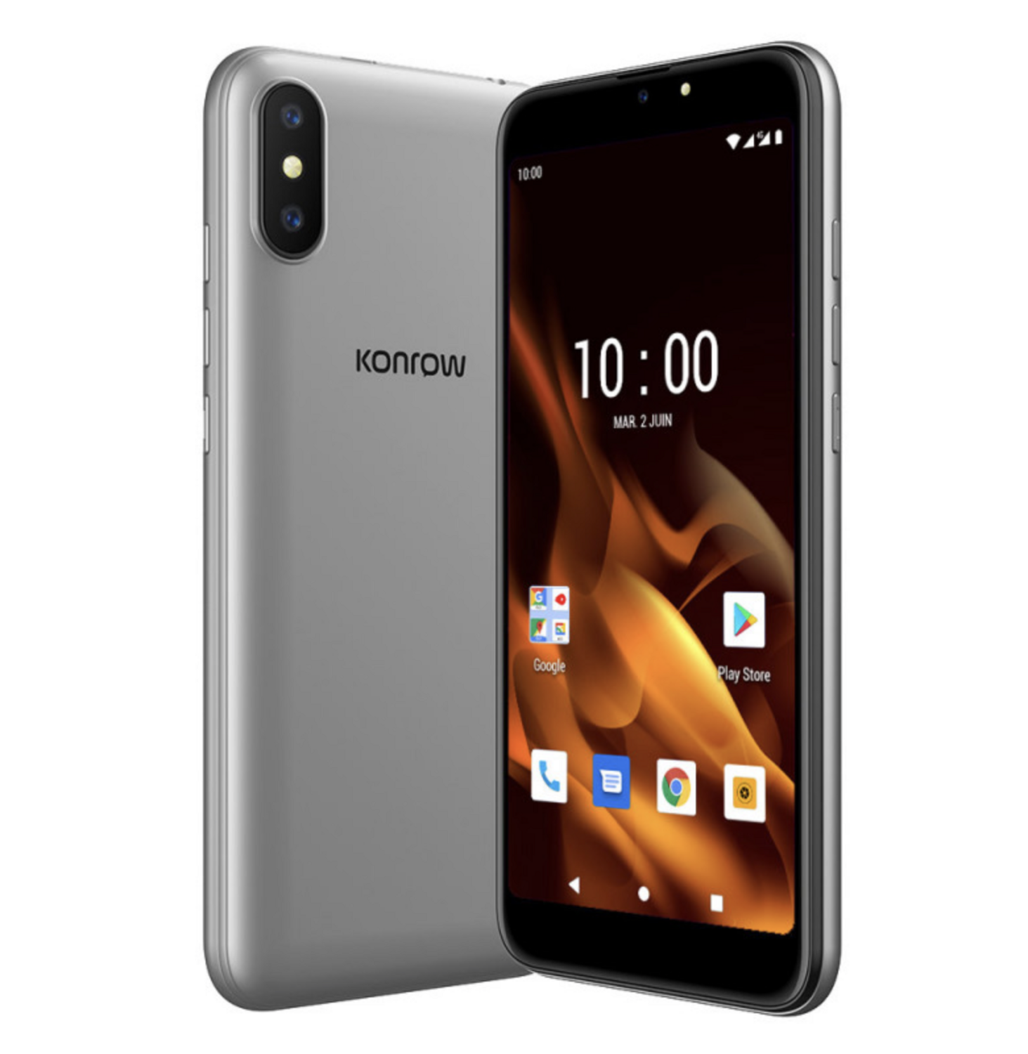 Konrow Sweet55 (Double Sim - 4G - Écran 5.45&#39;&#39; - 8 Go, 1 Go RAM) Argent