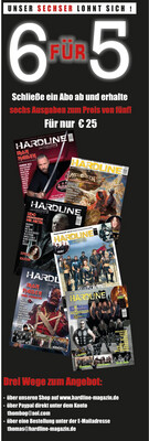 Hardline Magazin 6 Ausgaben Abo WORLDWIDE