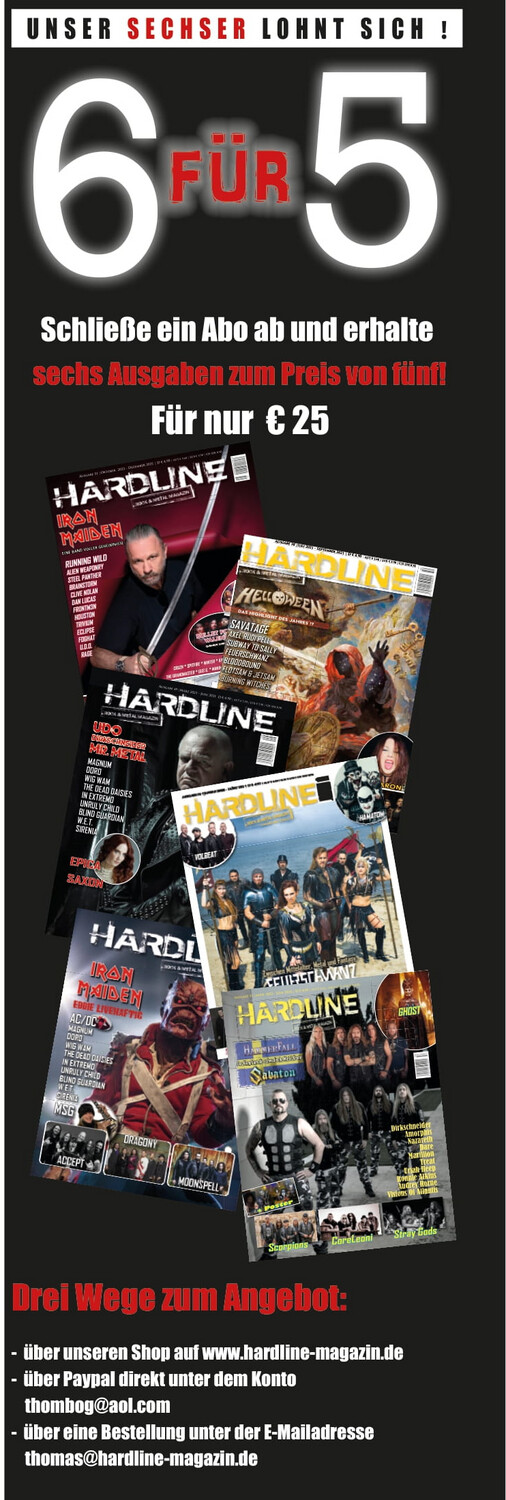 Hardline Magazin 6 Ausgaben Abo