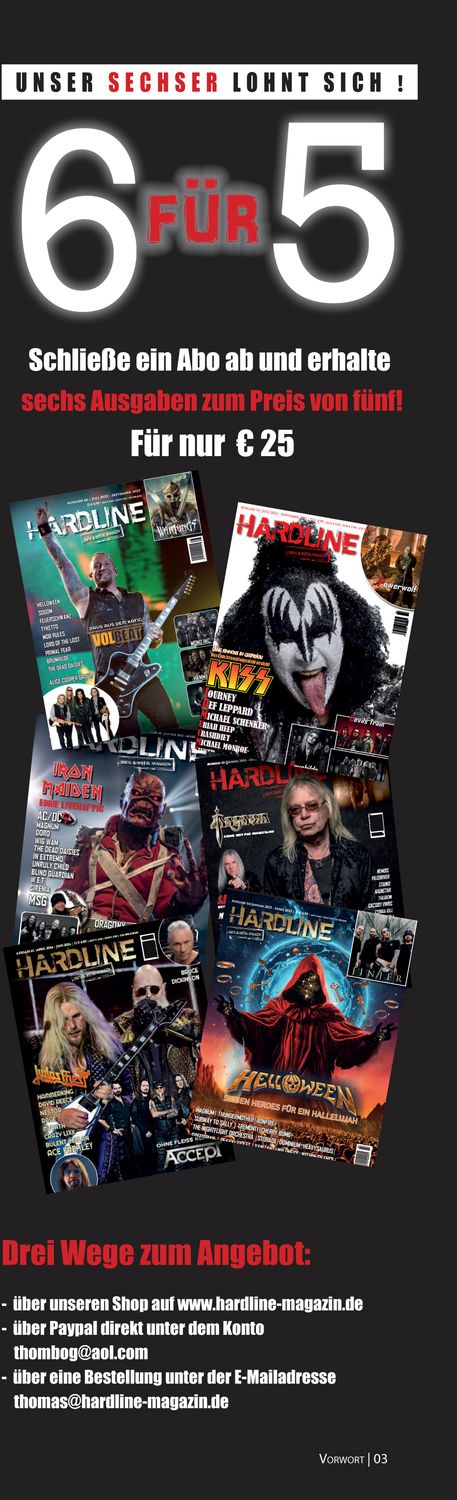 Hardline Magazin 6 Ausgaben Abo