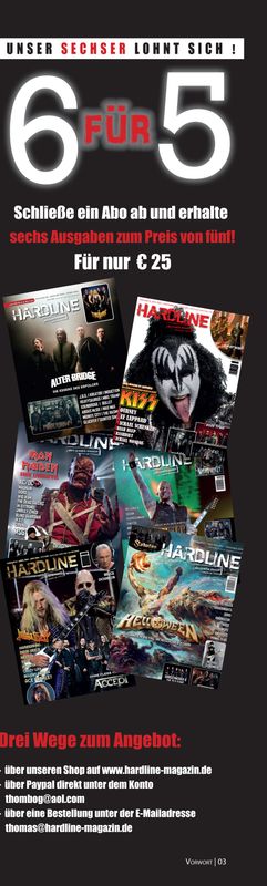 Hardline Magazin 6 Ausgaben Abo