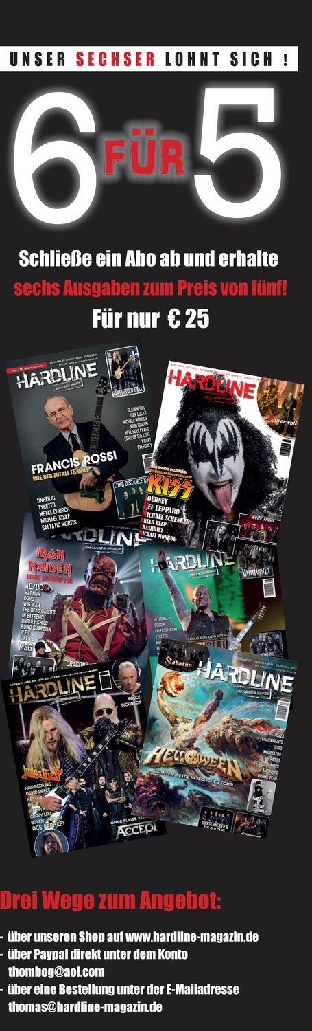 Hardline Magazin 6 Ausgaben Abo