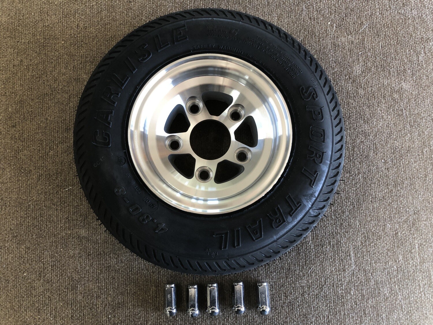 4.80 X 8" Aluminum Alloy Tire & Wheel