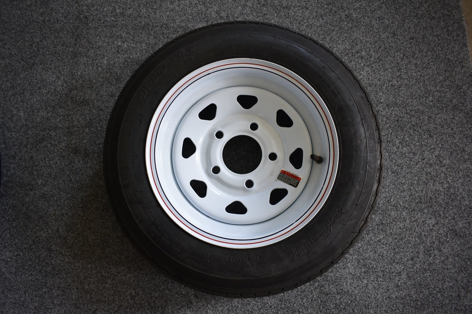 4.80 X 12" White Tire &amp; Wheel