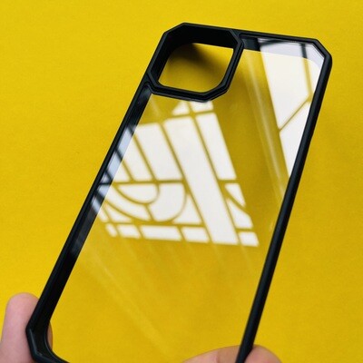 Clear Case With Black Silicon Border For iPhone