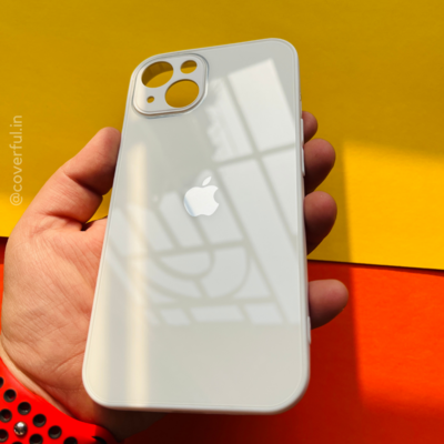 White Glass Silicon Case For iPhone