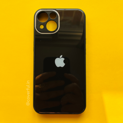 Black Glass Silicon Case For iPhone