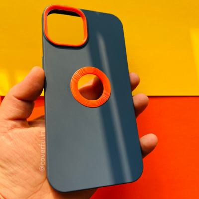 Blue Orange Silicon Soft Case For iPhone