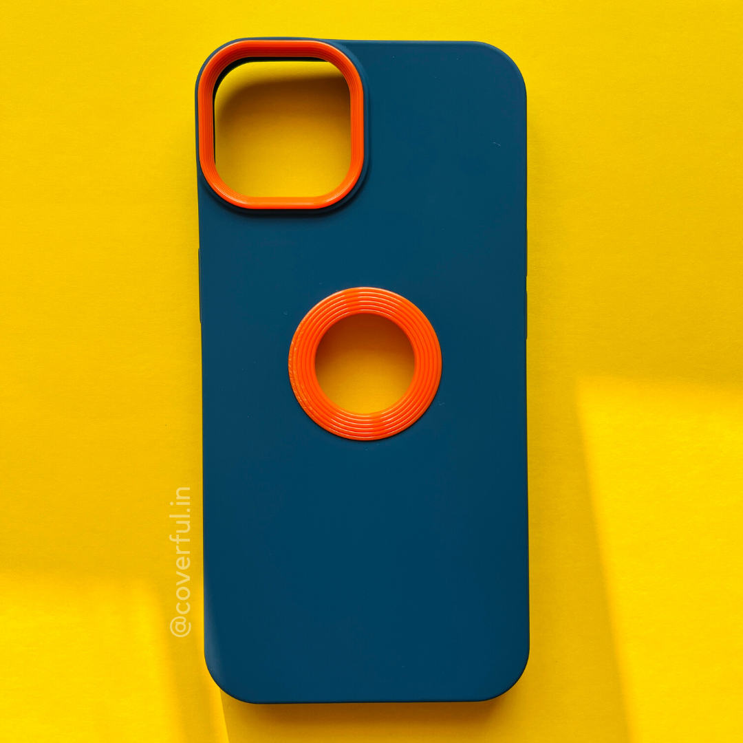 Blue Orange Silicon Soft Case For iPhone