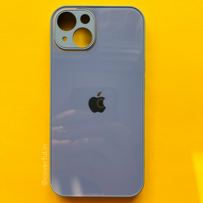 Blue Glass Silicon Case For iPhone