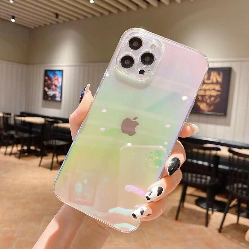 Minimalist Holographic Shine Case For iPhone