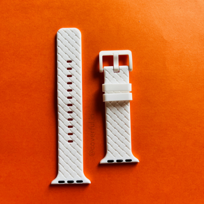 White Silicon Grid Design Apple Watch Bands