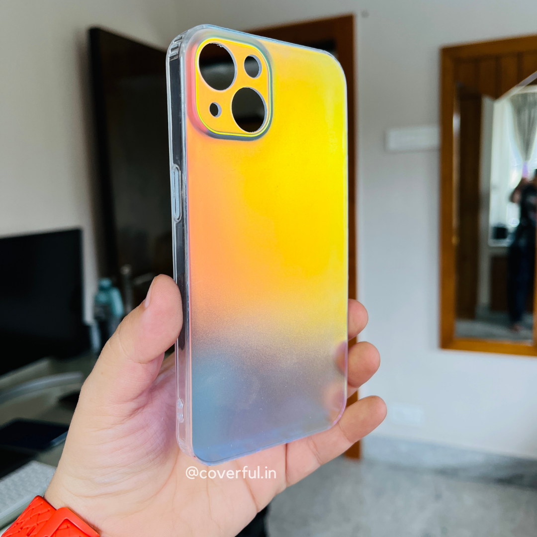Matte Finish Holographic Minimalist Case For iPhone