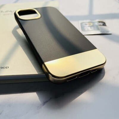 Black Case With Matte Gold Border For iPhone