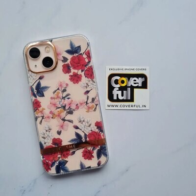Floral Print Transparent Case For iPhone