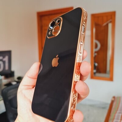 Black Elegant Chrome Case For iPhone