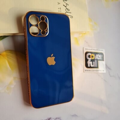 Navy Blue Elegant Chrome Case For iPhone