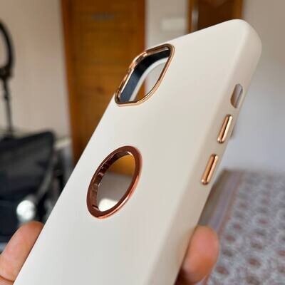 Rose Gold Border White Case For iPhone