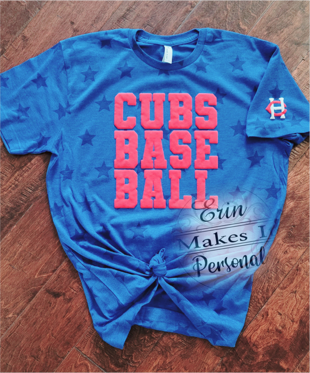 ​Unisex Blue Star Puffy Lettering